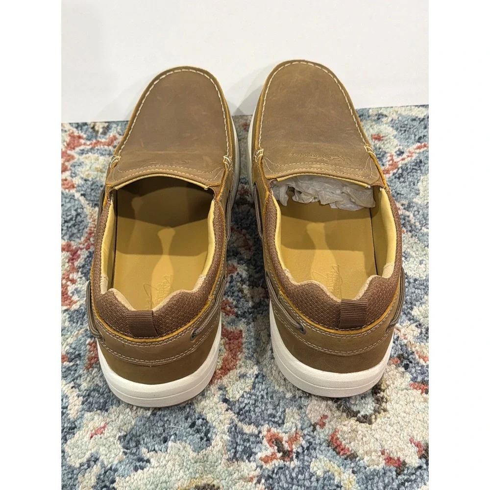 Worldwide Sportsman Bluewater Shoes Men 12 Brown Slip On Nautical